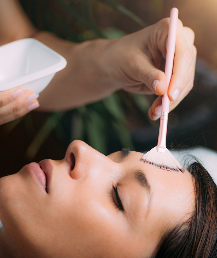 Photo of a woman getting chemical peels